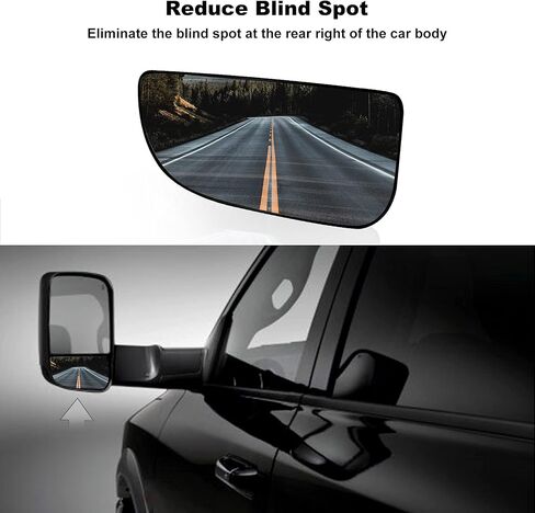 Tow Mirror Glass 68067730AA 68067731AA Fit for Dodge Ram 1500 2500 3500 4500 5500 Pickup 2010-2020, Left Outer Driver Side Convex Mirrors Towing Mirror Spotter Lower Glass with Holder in Saudi Arabia