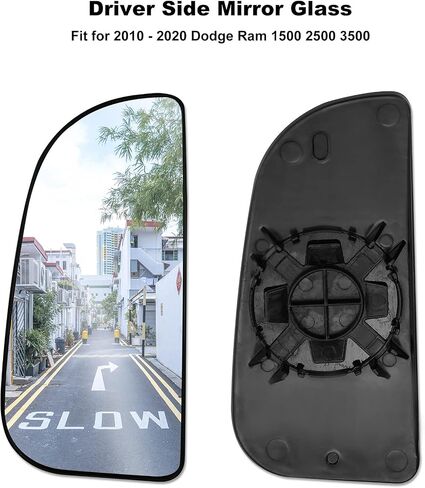 Tow Mirror Glass 68067730AA 68067731AA Fit for Dodge Ram 1500 2500 3500 4500 5500 Pickup 2010-2020, Left Outer Driver Side Convex Mirrors Towing Mirror Spotter Lower Glass with Holder in Saudi Arabia