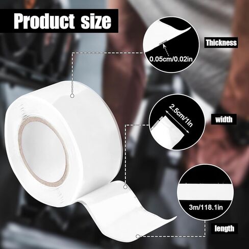 2 Rolls Self-Fusing Silicone Tapes, 1 inch x 10ft Self Sealing Fusing Silicone Tape Waterproof Hose Repair Tape Pipe Repair Tape Rescue Tape for Hose/Pipe Leaks Emergency Repair (White) in Saudi Arabia