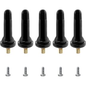 5PCS TPMS 20008 Tire Valve Stem, Snap-in Rubber Tubeless Tire Pressure Sensor Valve Stem Replacement, Compatible with Enclave Escalade Avalanche Sierra, Car Accessories