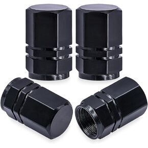 4 Pack Statue of Liberty Tire Valve Stem Caps,Universal Aluminum Alloy with O Ring Rubber Seal Tire Valve Caps Covers for Cars, SUV, Trucks, Motorcycles, Bike and Bicycles (Black)