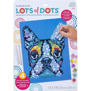 Dimensions Colorful Dog Acrylic Dot Painting Kit for Adults and Kids, Finished Project 10" x 10", Multicolor