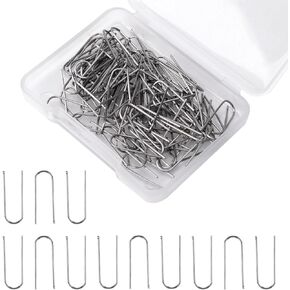 200pcs High Temperature Nichrome Wire Jump Rings, 21 Gauge Nichrome U Hooks Pins High Temp Fusing Wire for Kiln High Fire Wire Ceramics for DIY Pendant Bead Ornaments
