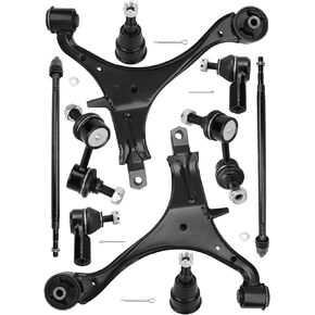Front Lower Control Arms Ball Joints Tie Rods Sway Bars 2002 2003 2004 2005 2006 for Honda CR-V Lower Control Arms w/Ball Joints Suspension Kit - 10pc Set