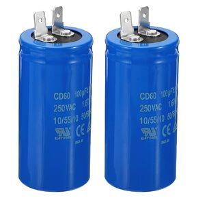 PATIKIL CD60 Run Capacitor, 2 Pack 300uF/MFD 250VAC 15% Tolerance 50/60Hz Motor Starting Capacitor for Air Compressor Motor Starts Running