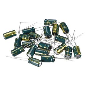 uxcell® Aluminum Radial Electrolytic Capacitor Low ESR Green with 10uF 100V 105 Celsius Life 3000H 6.3 x 11 mm High Ripple Current,Low Impedance 20pcs