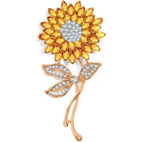 la luen Flower Brooches for Women,Gold Plated Rhinestone Cubic Zirconia Pearl Floral Lapel Pins Corsage Brooches Scarf Clip Pins for Dress Accessories Decoration