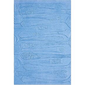 Sizzix 3-D Textured Impressions Folder Silverware by Eileen Hull | 666047 | Chapter 4 2022 Emboss, Grey