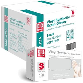 Basic Medical Clear Vinyl Exam Gloves - Latex-Free & Powder-Free - VGPF3002 (Case of 1,000), Medium in Kuwait