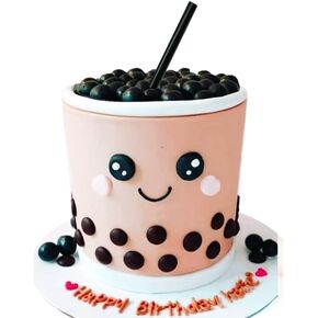 بوبا كعكة توبر بوبا الشاي فقاعة الشاي كعكة الديكور لموضوع بوبا يعامل in Kuwait