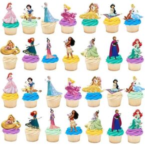 42 قطعة من أغطية الكب كيك من قصة لعبة الأميرة لمستلزمات تزيين الكيك في حفلات أعياد الميلاد in Kuwait