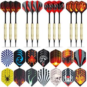 Darts Plastic Tip Sets - Soft Tip Darts - 12 Pcs Aluminum Shafts + 100 Dart Tips + 42 Flights Protector, Suitable for Beginners Who Want to Practice Darts