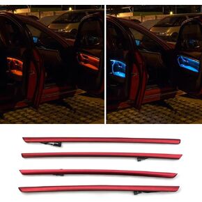 Car Interior Door LED Lighting Ambient Light Trim Strip Accessories for BMW 3 Series F30 F31 320i 328i 330i 335i 340i Door Two-Color Atmosphere Lamp Replacement Cover (Carbon Fiber Color)