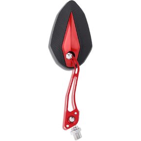 زوج واحد من مرآة الرؤية الجانبية للدراجة النارية، ملحقات مرآة الرؤية الخلفية من الألومنيوم قابلة للتعديل من Keenso، مرايا جانبية للرؤية الخلفية للدراجة النارية سكوتر 10 مم 8 مم (أسود) in Kuwait