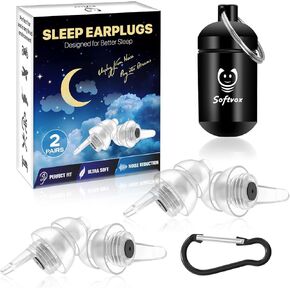 Ear Plugs for Sleeping 2 Pairs, High Noise Reduction Filter 100x Reusable Silicone Earplugs for Snoring,Travel, Concerts, Mowing,Noise,Hearing Protection for Adults/Kids with Small Ear Canals