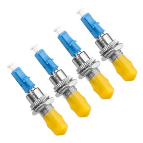 4 Pack Singlemode LC/UPC Male to ST/UPC Female Fiber Optic Adapter Connector Hybrid Optical Adapter/Coupler, Flange-Type Adapter