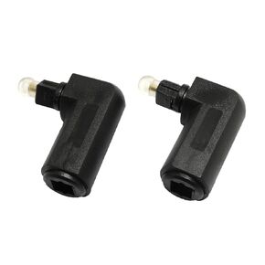 2pcs Toslink Right Angle Digital Optical Audio Cable Adapter Male to Female 90 Degree 360 Rotates for Toslink Optical Cable TV Adapter