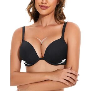 حمالة صدر مبطنة عميقة يغرق إضافة كوب أشرطة قابلة للتحويل سلس Underwire تي شيرت حمالات الصدر للنساء