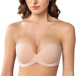 MELENECA Women’s Heavy Padded Push Up with Lift Multiway Underwire Strapless Bra