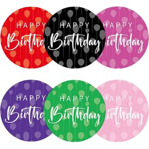 Happy Birthday Stickers 2 Inch Large Waterproof Self Adhesive Balloon Birthday Stickers 120PCS Happy Birthday Round Party Favor Stickers for Kids Adult Envelope Seal, Gift Bags, Gift Wrapping