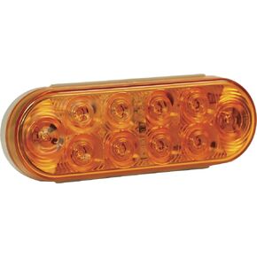 Buyers Products 5626211 Park/Turn Light, 6 Inch Oval Turn Signal Light With 10 LEDs, Amber Colored Lens With PL-3 Style Connection, Truck And Trailer Safety Lighting