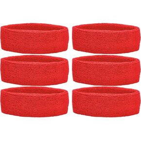 عصابات رأس الفريق الرياضي الفريدة (عبوة من 6 قطع)، باللون الأحمر in Kuwait
