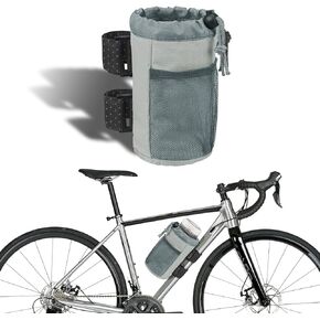 Bike Cup Holder, Cycling Water Bottle Drink Organizer, Oxford Water Bottle Holder with Mesh Pocket, Universal Handlebar Accessories Cup Holders for Cruiser, Scooter, Wheelchair (Camouflage)