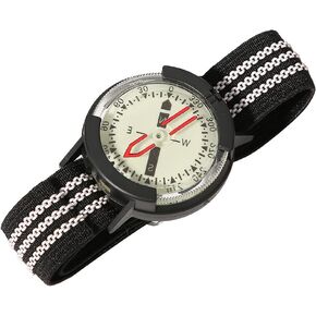 Diving Wrist Compass, Outdoor Waterproof Compass Luminous with Adjustable Watch Strap, Wrist Strap Type Compass for Freediving Spearfishing Hiking