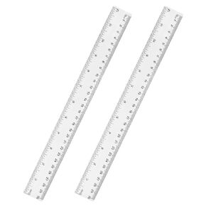 Clear Plastic Ruler 6 Inch Straight Ruler, Shatterproof Ruler with Inches and Centimeters for School Classroom, Home, or Office (2pcs)