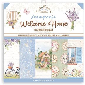 Stamperia Double-Sided Paper Pad 12"X12" 10/Pkg-Create Happiness Welcome Home -SBBL129