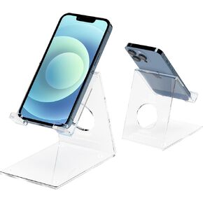 Cell Phone Stand, Desk Phone Holder, Cradle, Dock, Compatible with All 4-8inch Phones, Office Kitchen Traveling Accessories T1 Black