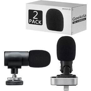 Geekria for Creators Foam Windscreen Compatible with Shure MV88, MV88+ Microphone Antipop Foam Cover, Mic Wind Cover, Sponge Foam Filter (Black / 2 Pack)