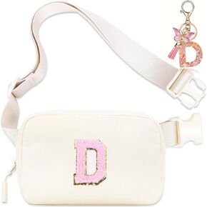 Birthday Gifts for Teenager Girls Kids - Personalized Belt Bag for Girls Women Fashion Waist Packs Trendy Travel Fanny Pack Crossbody Bags with with Initial Letter Patch Cute Stuff G
