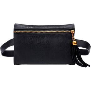 PU Leather Fanny Pack Women Waist Bag Tassel Purse Belt Bum Bag