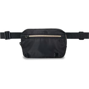 Kenneth Cole REACTION Silky Nylon Polyester Sophie Belt, Black Waist Bag, Medium