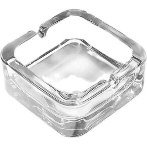 Saim Classic Square Ashtray, Glass Ashtray Smoking Cool Ashtrays for Home Office Tabletop Decoration, Cigar Cigarettes Ash Tray Outdoor Indoor Tabletop Decoration (Amber)
