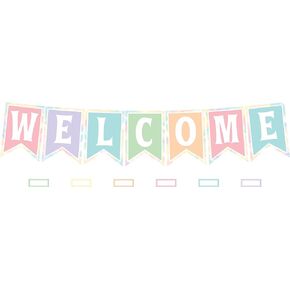Teacher Created Resources Pastel Pop Pennants Welcome Bulletin Board (TCR8410)