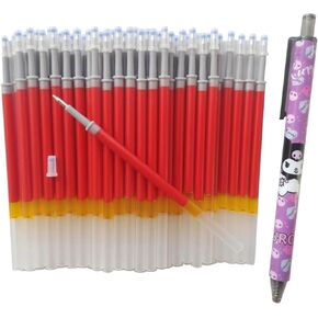 Red Gel Pen Refills, Pack of 50 Roller Ball Gel Ink Pen Refills,Retractable 0.5mm Gel Pen Refill,Send 1 Extra Pens,Smooth Writing.