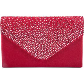 Envelope Evening Bag Glitter Rhinestone Clutch Purse Wedding Party Shoulder Bag for Women