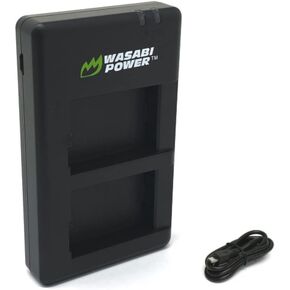 Wasabi Power Dual USB Battery Charger for Olympus BLX-1 and Olympus OM System OM-1