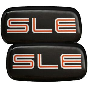 2X SLE Emblems 3D Nameplate Sticker Badge 15036134 Replacement for Sierra Suburban Yukon 1500 2500 3500 (Chrome/Red)
