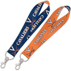 NCAA University Virginia Cavaliers 1" Inch Lanyard Key Strap, Metal Ring