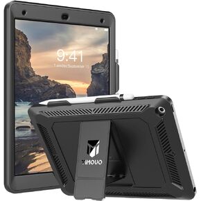 TiMOVO for iPad 10.2 Case iPad 9th Generation 2021/iPad 8th Generation 2020/iPad 7th Generation 2019 Case,Heavy Duty Shockproof Rugged Protective Case with Pencil Holder for iPad 10.2 inch, Black