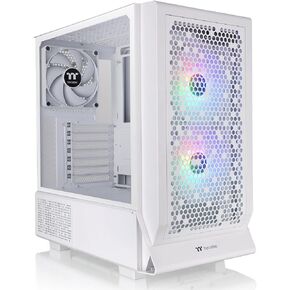 Ceres 330 TG ARGB Snow Mid Tower E-ATX Case Supports Hidden-Connector Motherboard; Preinstalled 2 x CT140 ARGB Fans; Rotational PCIe Slots; CA-1Y2-00M6WN-01; 3 Year Warranty