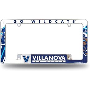 Rico Industries NCAA Villanova Wildcats Primary 12" x 6" Chrome All Over Automotive License Plate Frame for Car/Truck/SUV