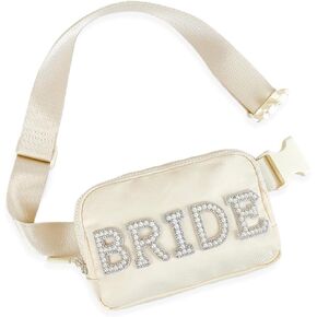 حزمة فاني العروس، حقيبة حزام صغيرة للعروس، العروس لتكون هدايا لحفلات الزفاف وحفلات الزفاف، هدايا العازبة لحزمة خصر العروس مع حزام قابل للتعديل، حقيبة خصر كروس مقاومة للماء in Kuwait