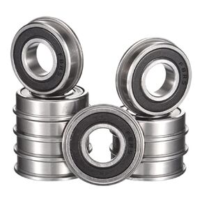 FR4-2RS Flanged Ball Bearing, ID 1/4" x OD 5/8" x Width 10/51 Miniature Bearings, Double Rubber Sealed Deep Groove Bearings, Pre-Lubricated (GCr15) Chrome Steel 10pcs
