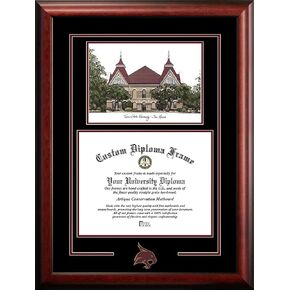 Campus Images TX956SG Texas State Bobcats Spirit Graduate Diploma Frame, 11" x 14", Mahogany