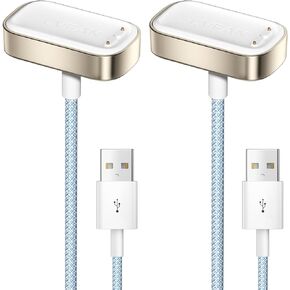 LVFAN Charger for Fitbit Charge 6 5 / Fitbit Luxe, Charger Cable Replacement Nylon Braided Cord Smartwatch Accessories, Charging Dock for Fitbit Charge 6 5 / Fitbit Luxe - 2 Pack
