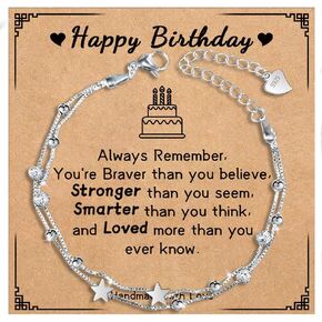 Birthday Bracelet Gifts for Girls Happy Birthday Gift Ideas for Her Star Bracelet Sweet 16th 18th 21st Birthday Gifts for Teen Girls Sister Friends Daughter Granddaughter Niece Mom Wife Women
